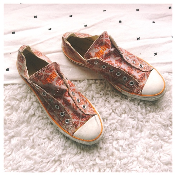 Converse Shoes - Converse All Star Mosaic Orange Slip On Sneakers